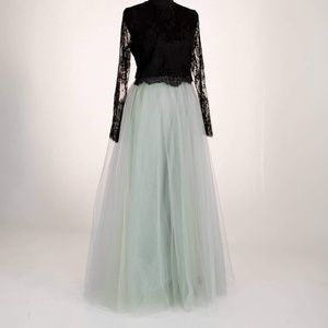 Gray Tulle Maxi Skirt